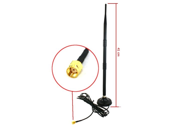 Antena dookólna WiFi 12dBI 41CM RP-SMA PODS, AK-05