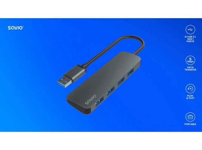 HUB 4-portowy USB 3.1 Gen 1, AK-53