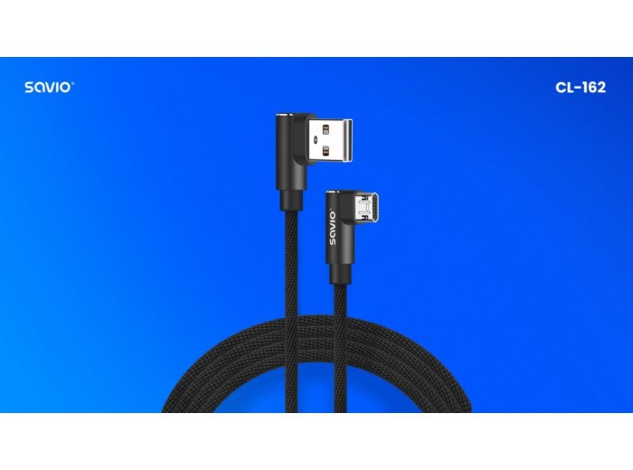 Kabel z dwustronnym złączem USB Micro USB - USB A 2m, CL-162