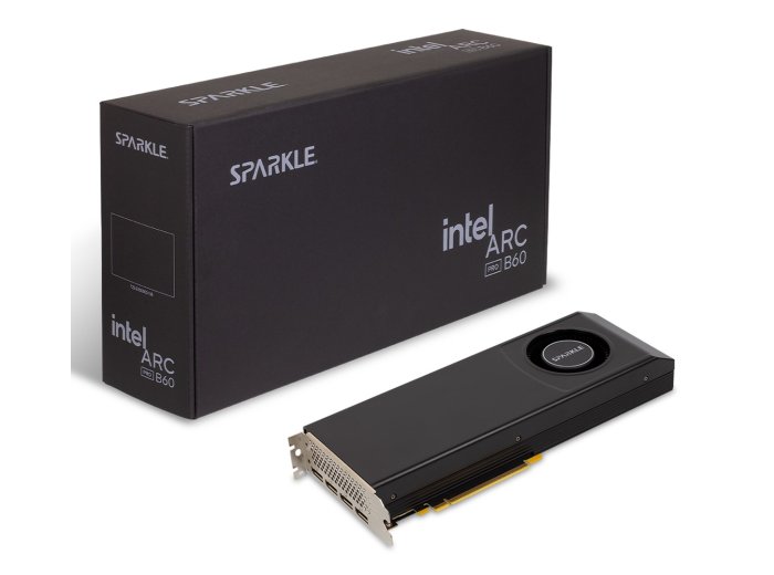 Błyszcząca dmuchawa Intel Arc B60 Pro 24 GB GDDR6