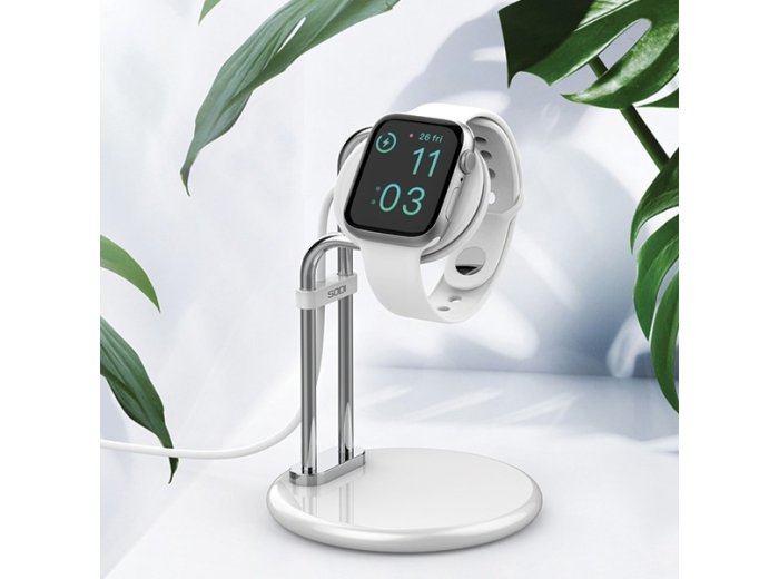 Stojak do Apple Watch SAW-300 ładowanie srebrny
