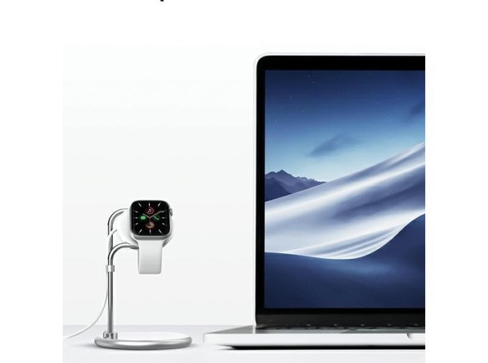 Stojak do Apple Watch SAW-300 ładowanie srebrny