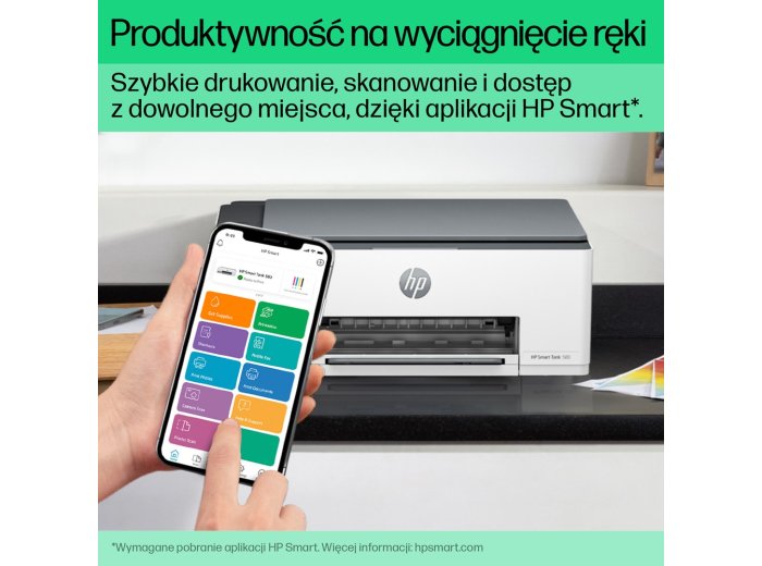 HP Smart Tank 580 Bezprzewodowe All-in-One W kolorze Drukarka, Kopiarka, skaner