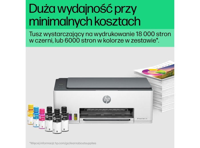 HP Smart Tank 580 Bezprzewodowe All-in-One W kolorze Drukarka, Kopiarka, skaner