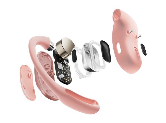 Słuchawki douszne bezprzewodowe Shokz OpenFit Air różowe