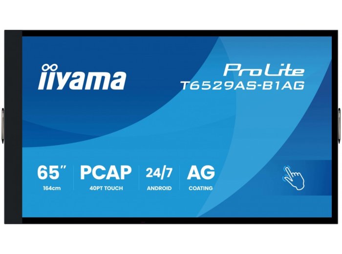 Monitor 65 cali T6529AS-B1AG VA,4K,HDMIx2,USB-C,RJ45,2x10W,WiFi, Android 14, Signal FailOver, Whiteboard, iiSignage2 (CMS), iiControl (DMS), iiS