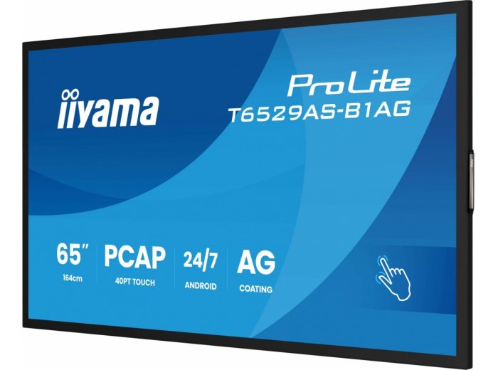 Monitor 65 cali T6529AS-B1AG VA,4K,HDMIx2,USB-C,RJ45,2x10W,WiFi, Android 14, Signal FailOver, Whiteboard, iiSignage2 (CMS), iiControl (DMS), iiS