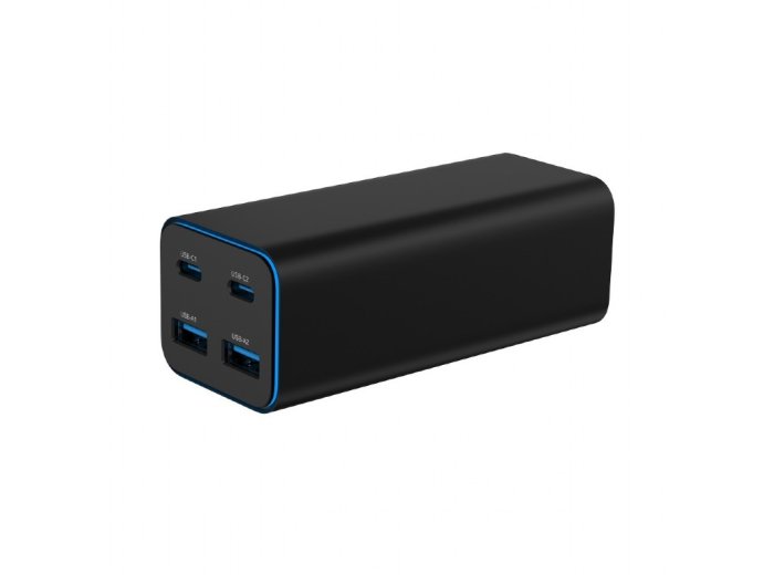 Ładowarka uniwersalna 100W GaN 2xUSB-A 2xUSB-C szybkie ładowanie czarna