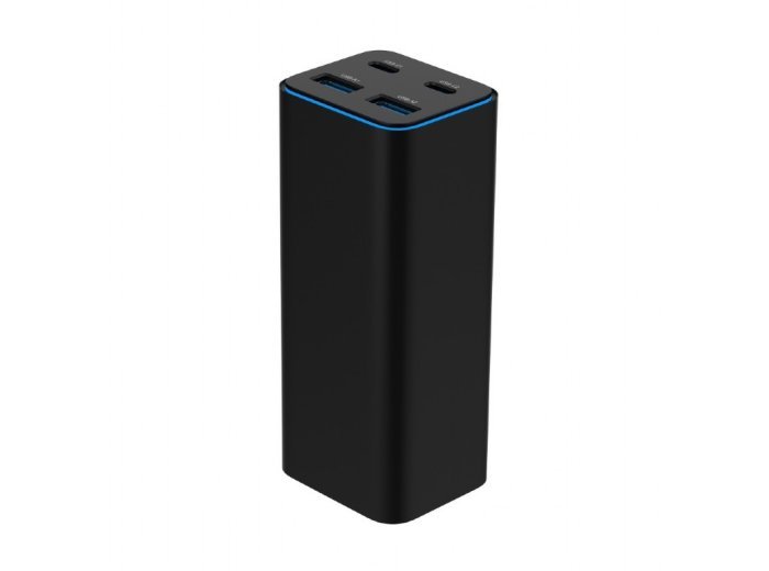 Ładowarka uniwersalna 100W GaN 2xUSB-A 2xUSB-C szybkie ładowanie czarna