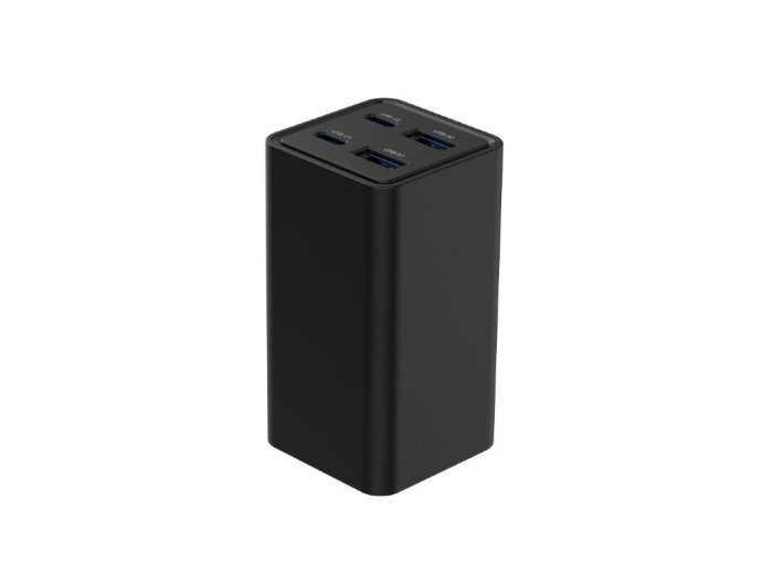 Ładowarka uniwersalna 65W GaN 2xUSB-A 2xUSB-C szybkie ładowanie czarna