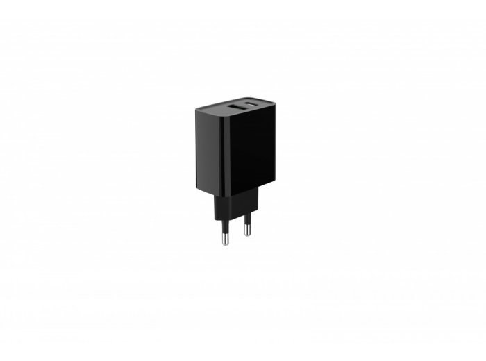 Ładowarka PowerDelivery USB-A USB-C 20W Czarna