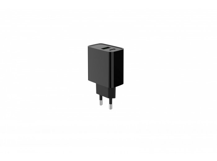 Ładowarka PowerDelivery USB-A USB-C 20W Czarna