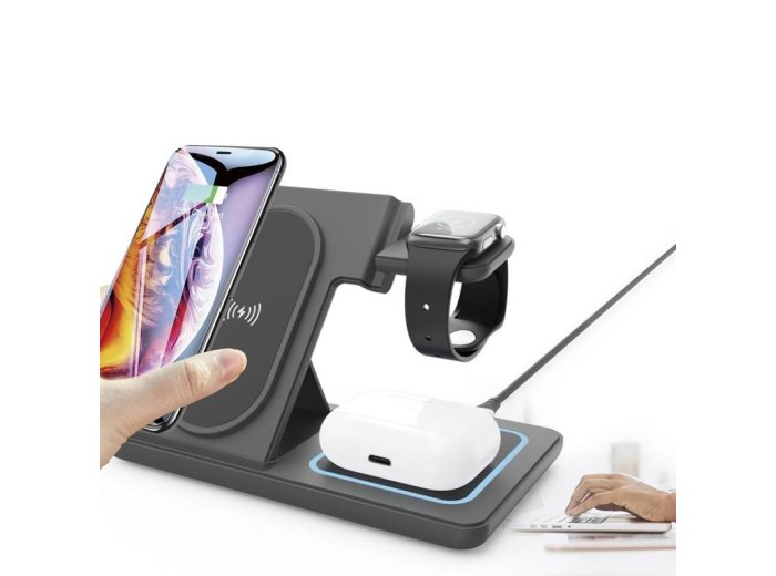 Ładowarka bezprzewodowa 3w1 15W Apple-Iphone, Watch, Airpods czarna