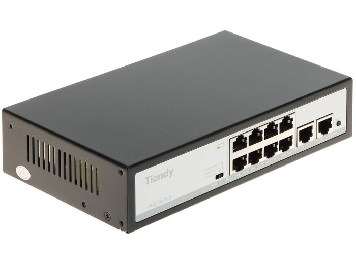 SWITCH POE TC-P3S010 SPEC:F/0820/AT/90 8-PORTOWY + 2X UPLINK TIANDY