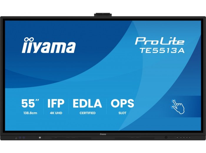Monitor 55 cali ProLite TE5513A-B3AG INFRARED,40pkt,IPS,4K,500cd,1200:1,8ms WiFi,USB, ANDROID 14, Google EDLA,2x20W, uchwyt ścienny