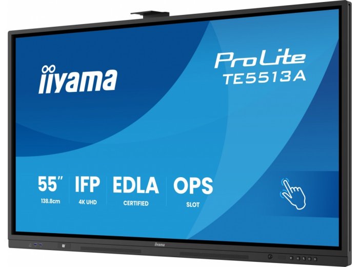 Monitor 55 cali ProLite TE5513A-B3AG INFRARED,40pkt,IPS,4K,500cd,1200:1,8ms WiFi,USB, ANDROID 14, Google EDLA,2x20W, uchwyt ścienny