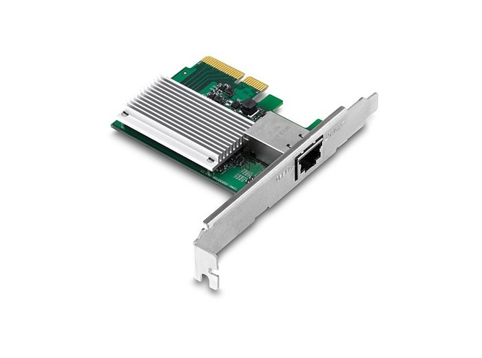 Karta sieciowa Trendnet TEG-10GECTX, wewnętrzna, przewodowa, PCI Express, Ethernet, 10000 Mbit/s, zielony, szary
