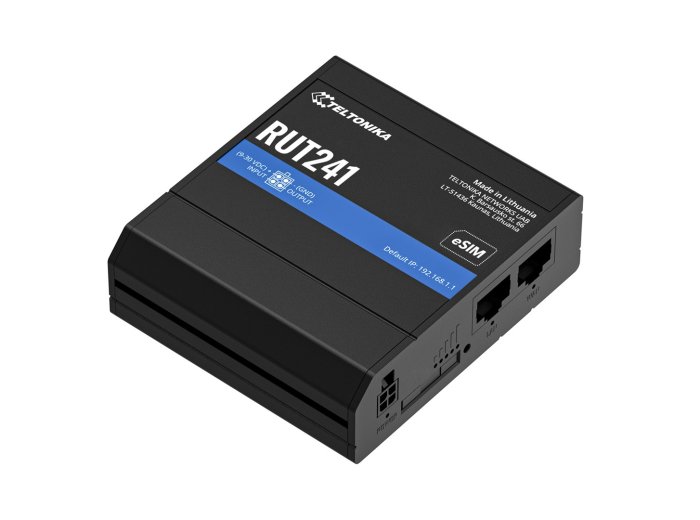 Przemysłowy router Teltonika RUT241 eSIM 4G LTE Cat 4, 2x RJ45 100Mb/s