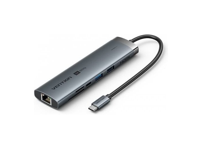 Stacja dokująca USB-C 9w1 Vention 4K 60Hz 100W PD 0.15m