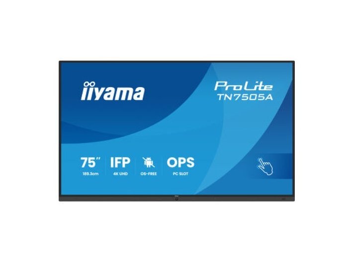 Monitor 75 cali TN7505A-B1AG IPS,4K,40pkt,500cd,nonOS,1200:1,5ms, DeepContrast-IR+, 1xVGA,2xHDMI,DP,USB-C(PD65W),2xRJ45,2x20W,PiP,PbP,UCHWYT ŚCIENN