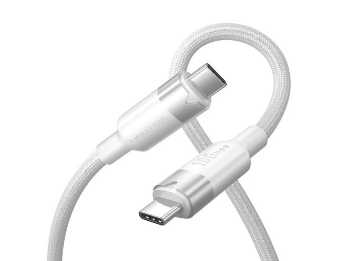 Kabel USB-C do USB-C Vention USB 3.2 5A 10Gbps 1m biały