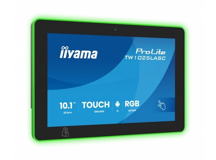 Monitor ProLite 10.1 cala TW1025ALASC-B3PNR,10P.DOT.IPS,WIFI,450 cd/m2,2x2W,3xUSB, RJ45, MICRO, A14, NFC , kamera internetowa (5MPa), pasek świetlny