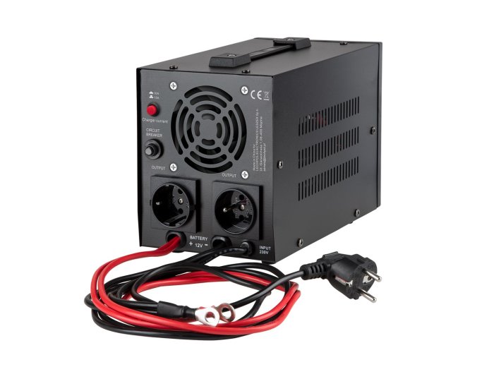 Zasilacz awaryjny KEMOT PROsinus-800 przetwornica z czystym przebiegiem sinusoidalnym i funkcją ładowania 12V 230V 800VA/500W - kolor czarny