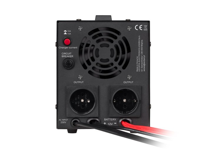 Zasilacz awaryjny KEMOT PROsinus-800 przetwornica z czystym przebiegiem sinusoidalnym i funkcją ładowania 12V 230V 800VA/500W - kolor czarny