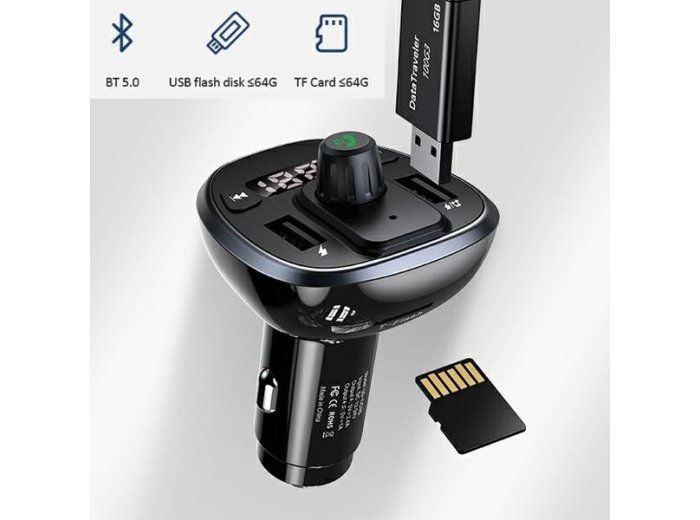 Zestaw głośnomówiący C21 z transmiterem FM MP3 Bluetooth   2xUSB 3,4A