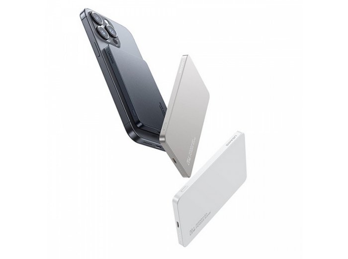 Powerbank 5000mAh 20W indukcyjny Magsafe PD Fast Charge szary