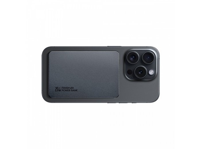 Powerbank 5000mAh 20W indukcyjny Magsafe PD Fast Charge szary