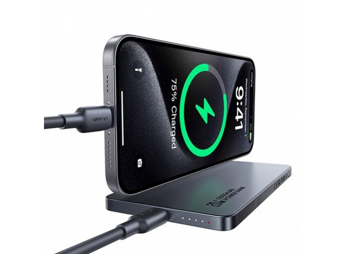 Powerbank 5000mAh 20W indukcyjny Magsafe PD Fast Charge szary