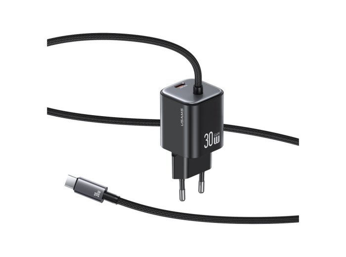 Ładowarka sieciowa JC Series CC264 30W GaN Fast Charger wbudowanykabel USB-C czarna