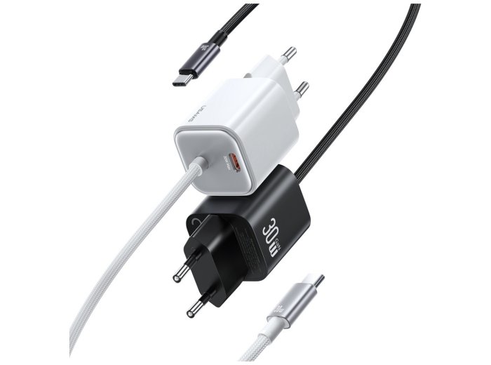 Ładowarka sieciowa JC Series CC264 30W GaN Fast Charge wbudowany kabel USB-C biała