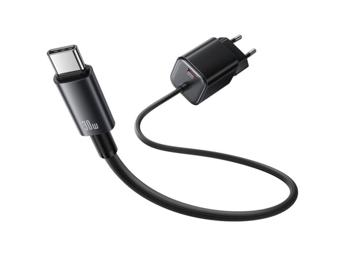 Ładowarka sieciowa JC Series CC264 30W GaN Fast Charge wbudowany kabel USB-C biała