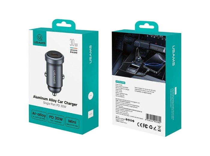 Ładowarka samochodowa 30W PD Aluminium CC321