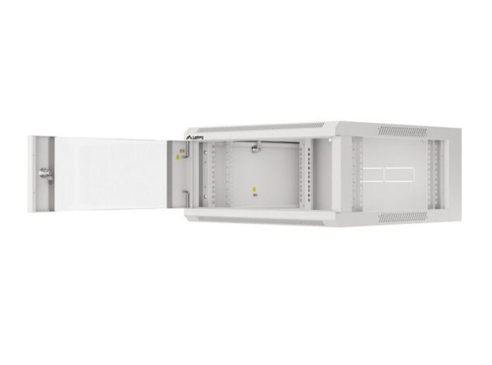 Szafa instalacyjna rack wisząca 19 cali 4U 600 szara drzwi szkalne (złożona)