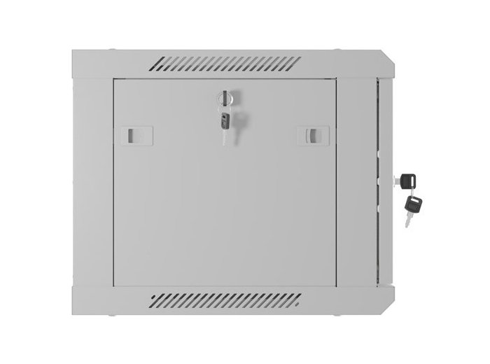 Szafa instalacyjna rack wisząca 19 cali 6U 600x450 drzwi perforowane (flat pack) szara