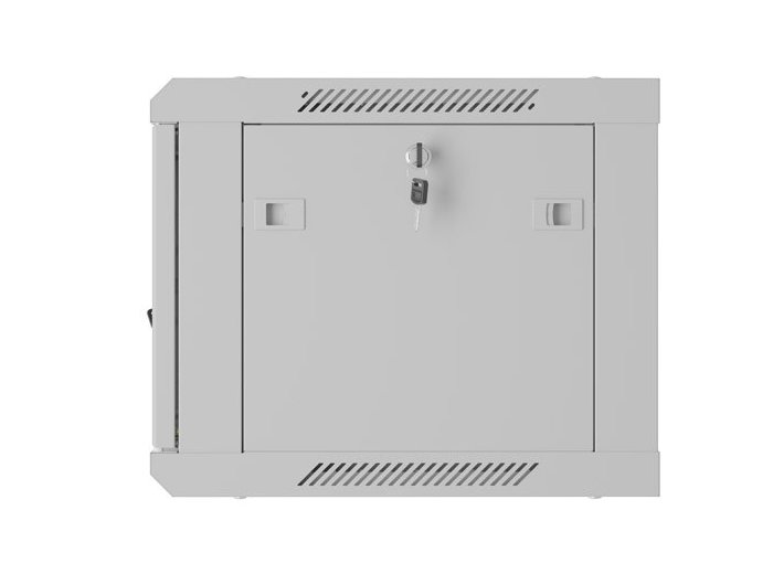 Szafa instalacyjna rack wisząca 19 cali 6U 600x450 drzwi perforowane (flat pack) szara