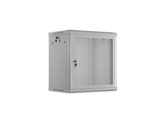 Szafa instalacyjna RACK wisząca 19" 12U 600X450 szara drzwi perforowane Lanberg (flat pack)