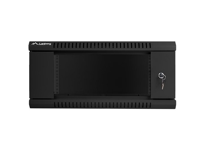 Szafa instalacyjna wisząca 19 cali 4U 600X600mm czarna (drzwi szklane)