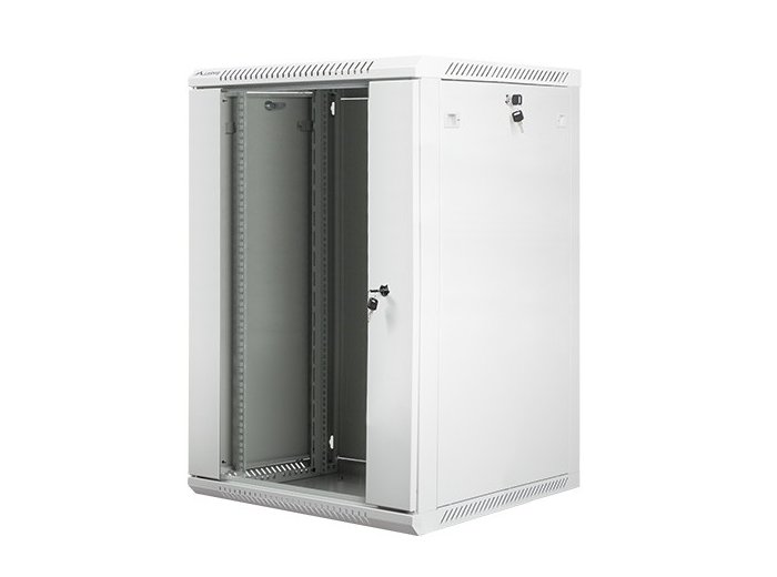 Szafa instalacyjna wisząca 19 18U 600X600mm szara (drzwi szklane)