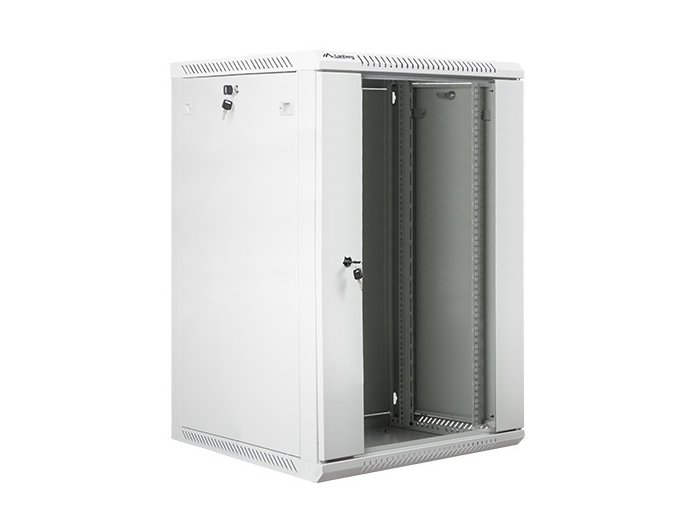 Szafa instalacyjna wisząca 19 18U 600X600mm szara (drzwi szklane)