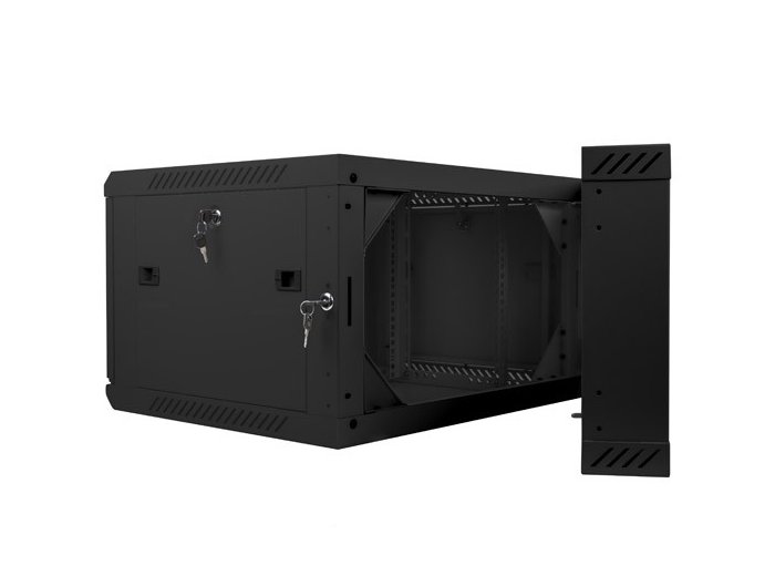 Szafa instalacyjna wisząca dwusekcyjna 19 cali 6U 600X600mm czarna