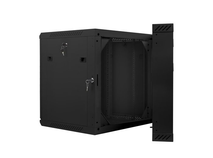 Szafa instalacyjna wisząca dwusekcyjna 19 cali 12U 600X600mm czarna