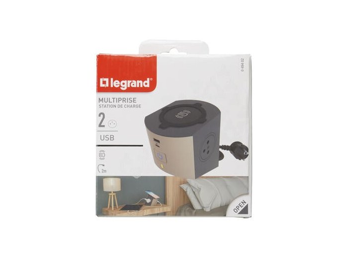 Przedłużacz 2x2P+Z Indukcja+USB A/C