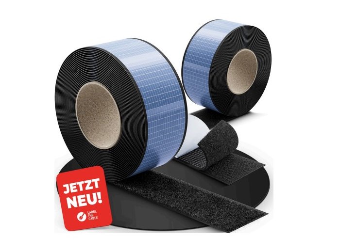 Label-the-cable LTC 1610-5-50 srebrna taśma klejąca Nadaje się do użytku w pomieszczeniach Przystosowane do użytku na zewnątrz 5 m Czarny