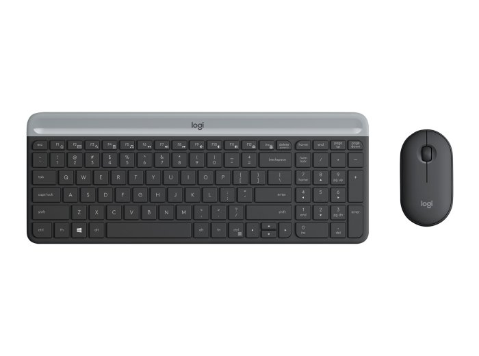 Logitech 920-009260 klawiatura Dołączona myszka Biuro RF Wireless QWERTZ Czeski Grafitowy