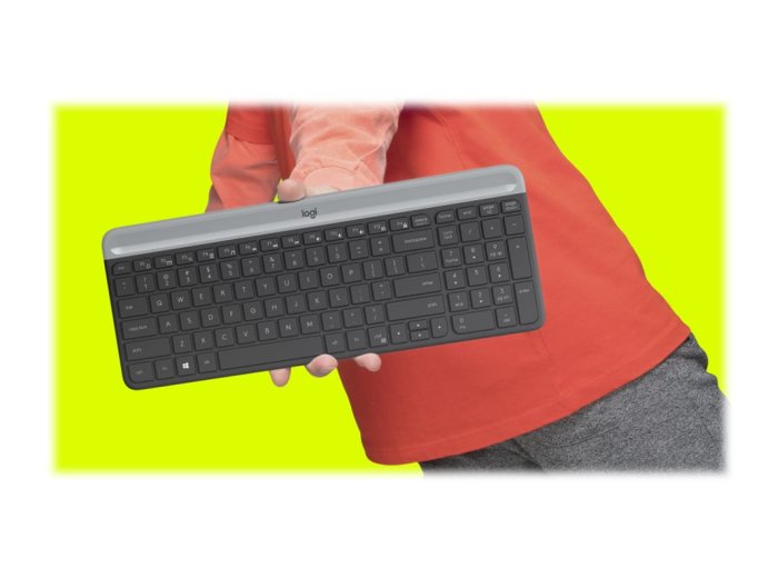 Logitech 920-009260 klawiatura Dołączona myszka Biuro RF Wireless QWERTZ Czeski Grafitowy