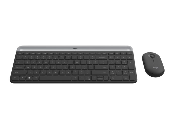 Logitech 920-009260 klawiatura Dołączona myszka Biuro RF Wireless QWERTZ Czeski Grafitowy